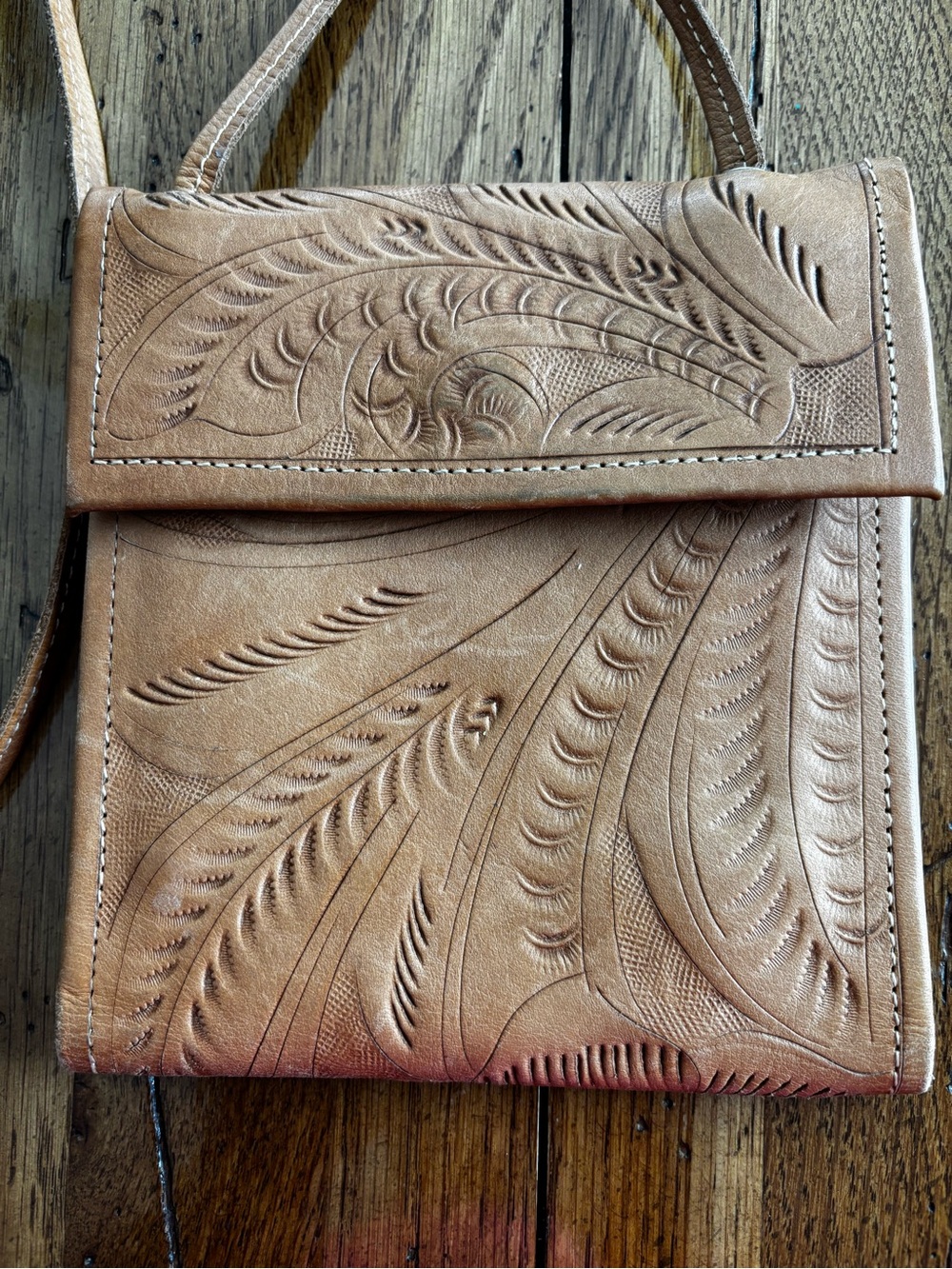 J.L. Saldivar small crossbody purse in natural tan